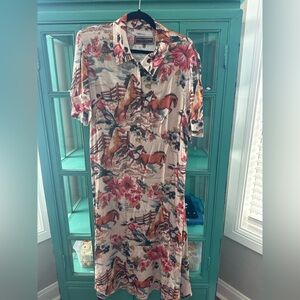 Double D Ranch Horse Print Dress - Size XL